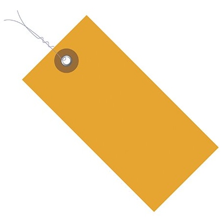 Bsc Preferred 3 3/4 x 1-7/8'' Orange Tyvek Pre-Wired Shipping Tag, 100PK BUY00015522